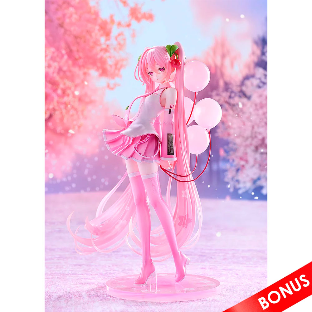 PREORDEN: Good Smile Collection: Character Vocal Series 01: Hatsune Miku: Sakura Miku: GSC Illustration Contest Ver. 1/7 + BONUS - Imagen 2