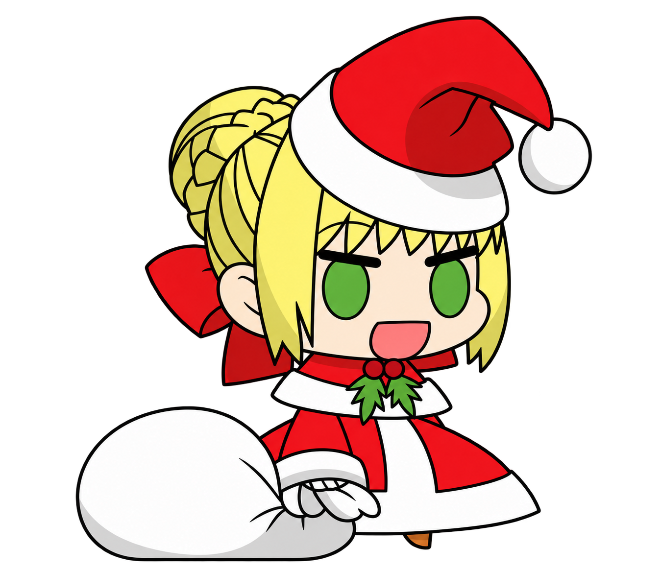 Personaje Padoru con traje navideño